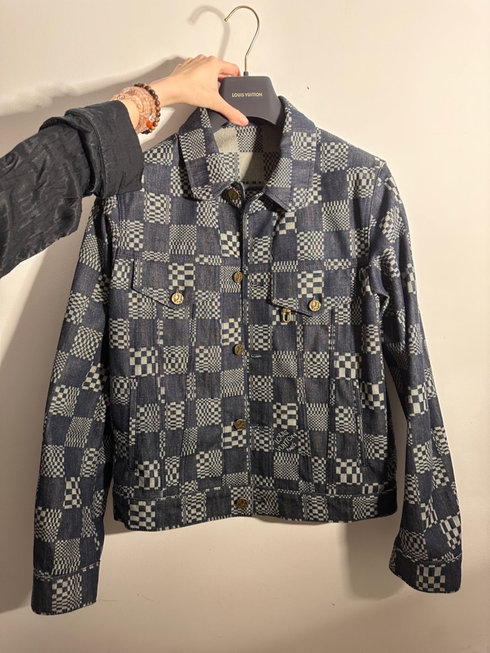 Louis Vuitton Navy and White Denim Jacket - Men's